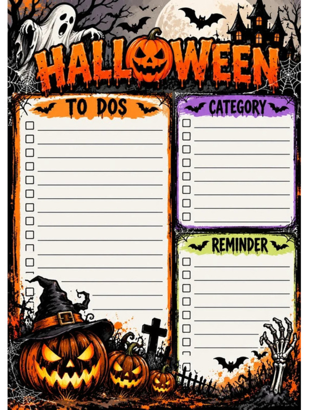 🎃 Set of 2 Halloween 5x7 Notepads | Spooky To-Do & Reminder Pads